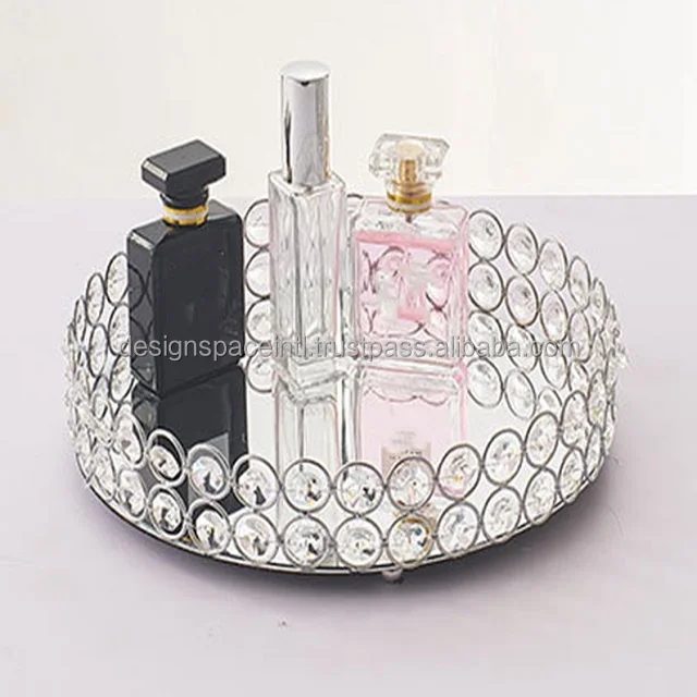 Stylish Crystal Beaded Tray for Serving with suitable price