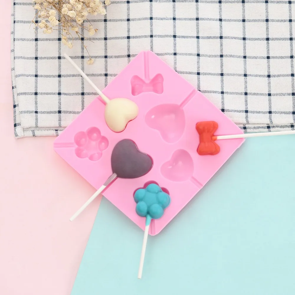 Lollipop Chocolate Silicone Mold 3D Ice Mold Cake Fondant Jelly Mould DIY Cake Baking Decoration Resin Soap Mold Baking Tools