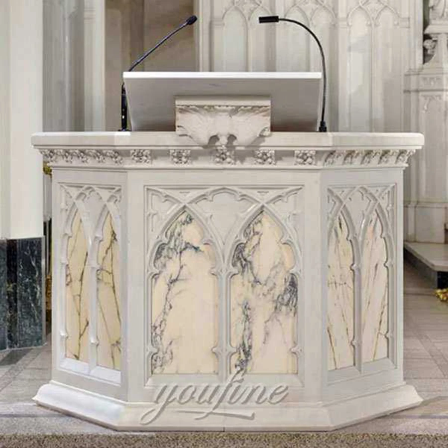 MUSI High Quality Modern Church Marble Pulpit Sculpture Designs For Religious