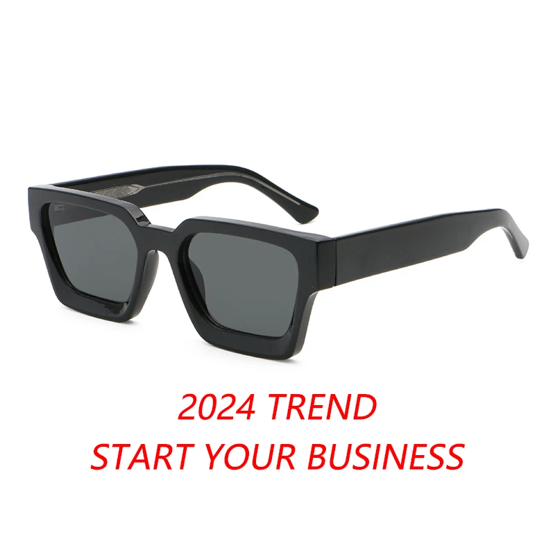 2024 manufacturer upgraded luxury Italy designer custom logo unisex thick vintage square sunglasses for man