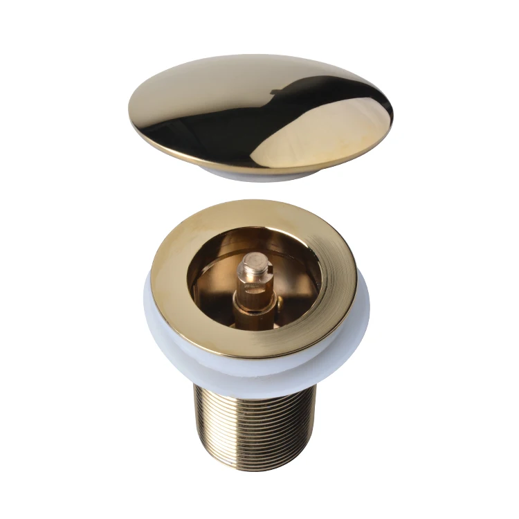 High Quality Pop Up Kitchen Bathroom Sink Without Overflow Chrome Gold Drain