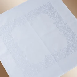 Wedding Cotton Table Cloth Sanitary Napkins Washable Fabric White Jacquard Napkin