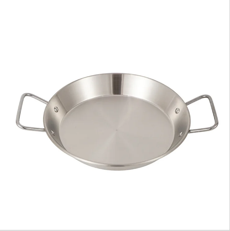 Outdoor stainless steel frying pan camping barbecue Korean army hot pot seafood pot household stove steamer pan