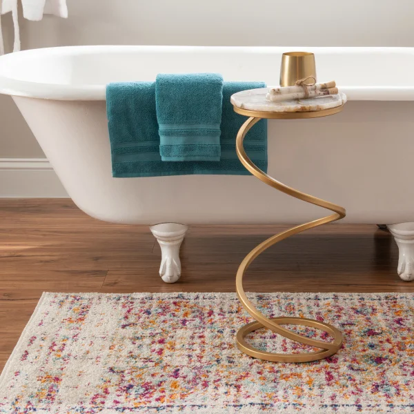 Spiral iron table legs and white marble mesa, Bohemian style side table, bedside sofa edge is a piece of art.