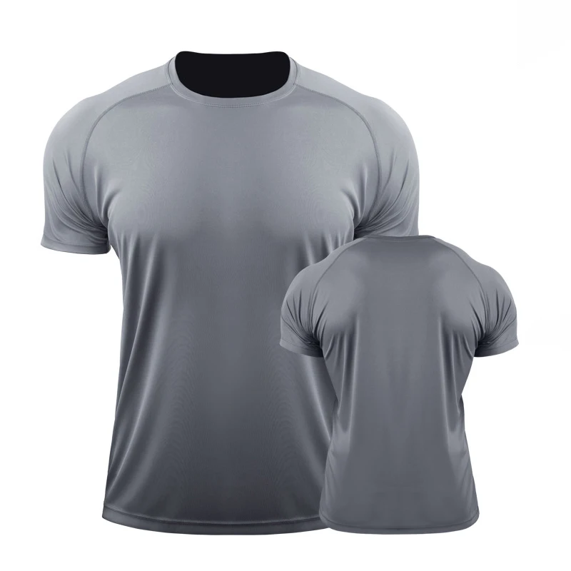 Factory direct selling custom t-shirts and tags gray t shirt 100% polyester plain tshirts