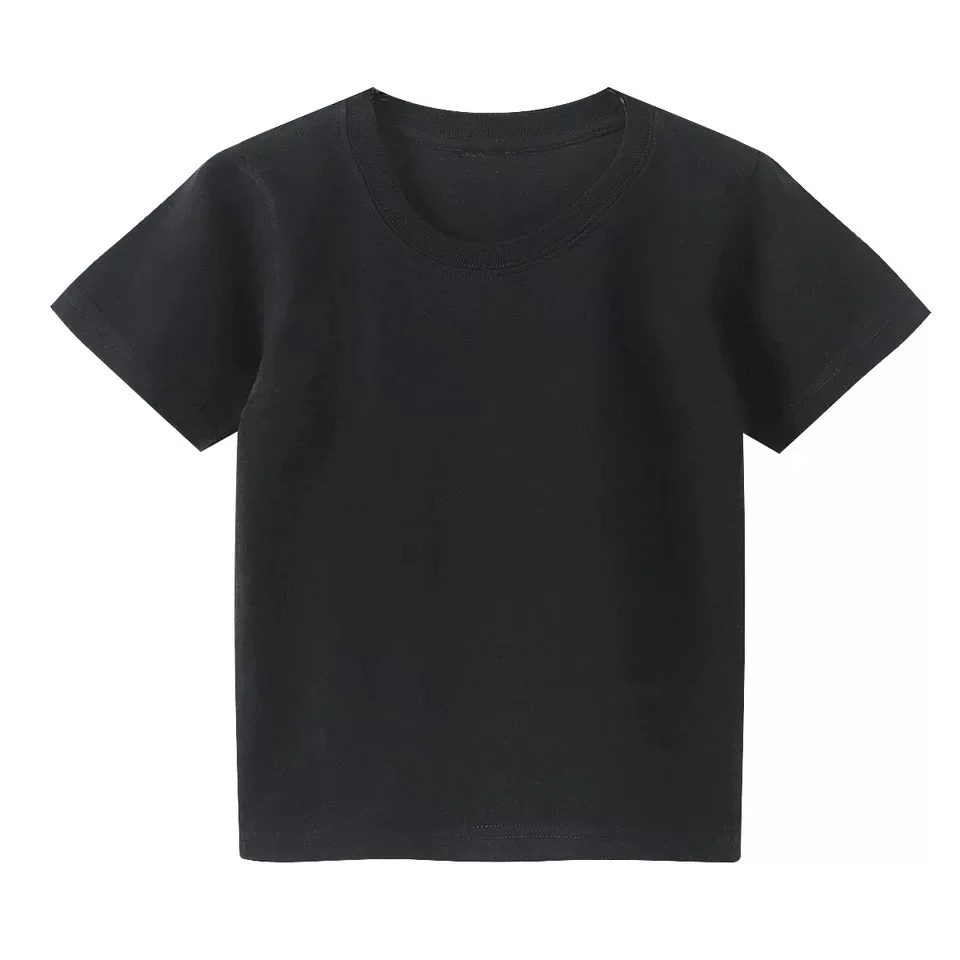 Toddler boys girls t-shirts custom plain dyed 100% organic cotton kids short sleeve t shirts
