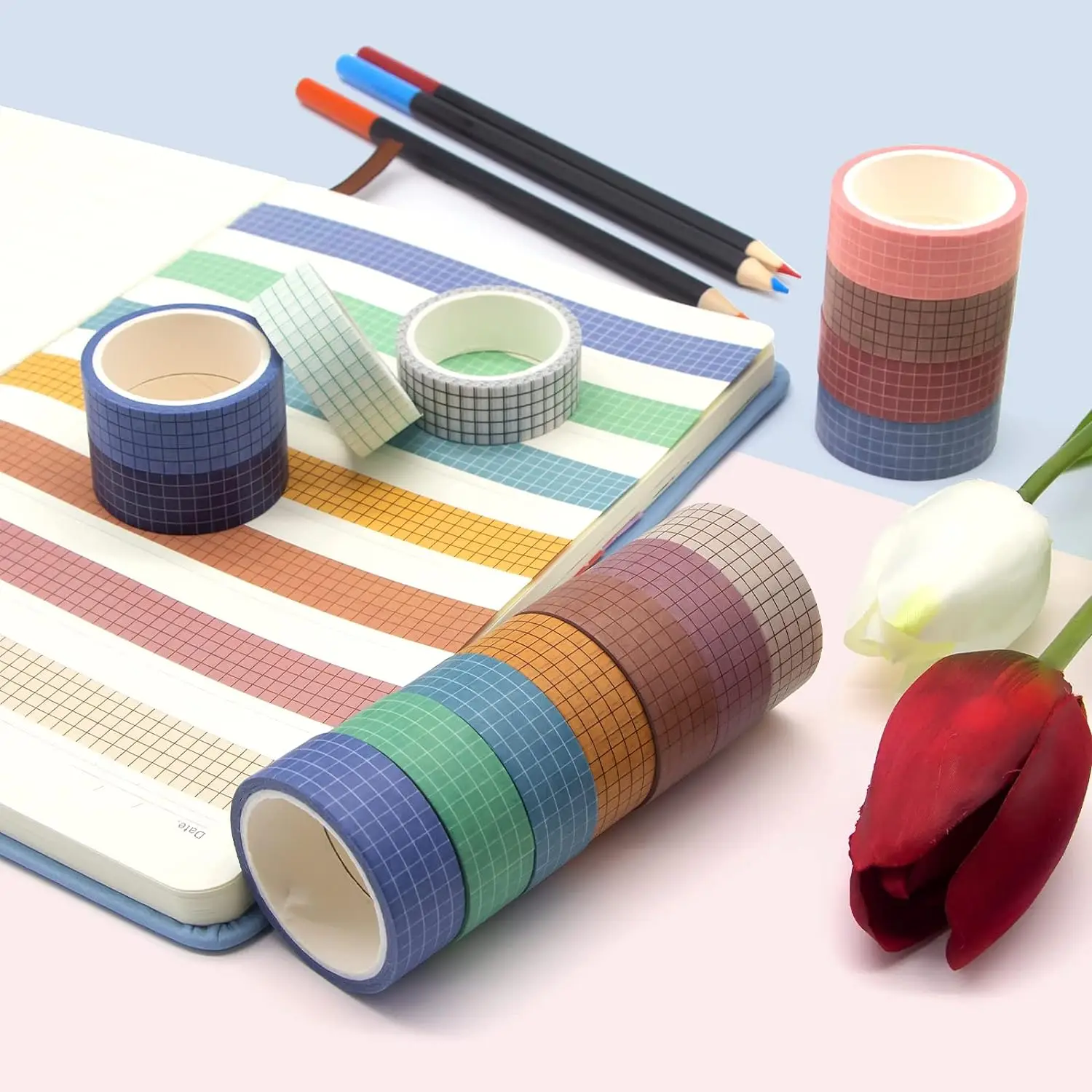 Сетчатая лента Washi канцелярские товары офисная Вечеринка Детский Diy планировщик маскирующий Декор Водонепроницаемая плед бумажная