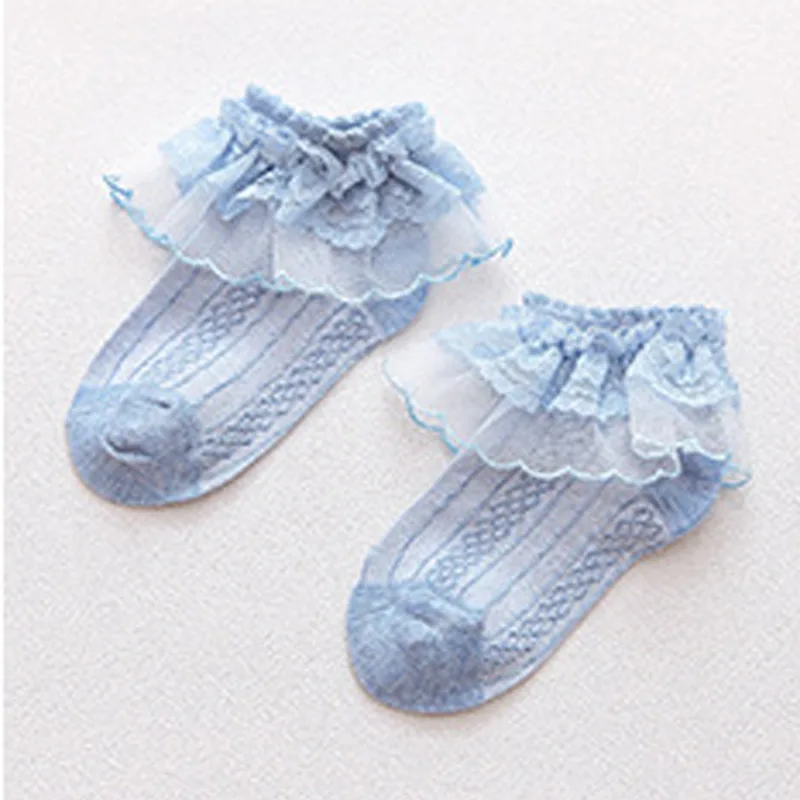 Хит продаж летние тонкие детские носки хлопковые кружевные носки-лодочки сетчатые Носки ярких цветов для девочек оптовая продажа