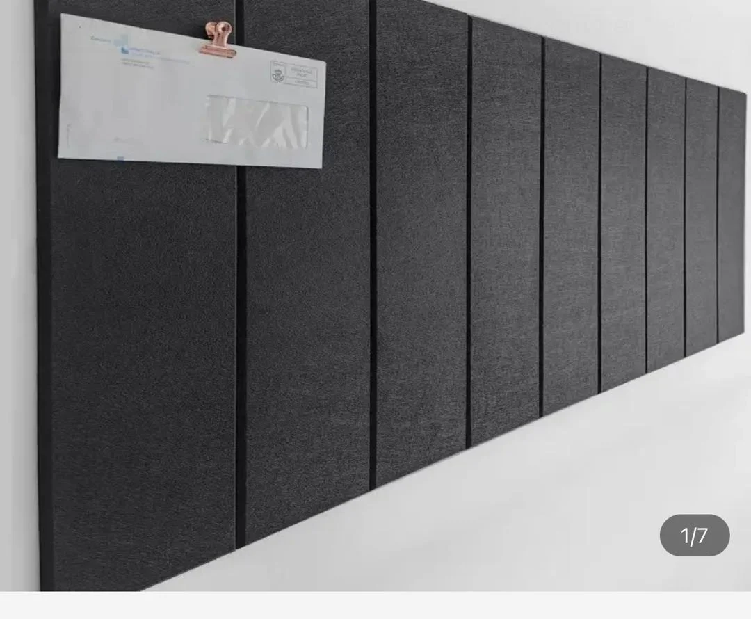 11.8x11.8x0.35 Inches 6 Pack Felt Wall Tiles with Safe Removable Adhesive Tabs, Cork Board for Office Black Cork Board Tiles