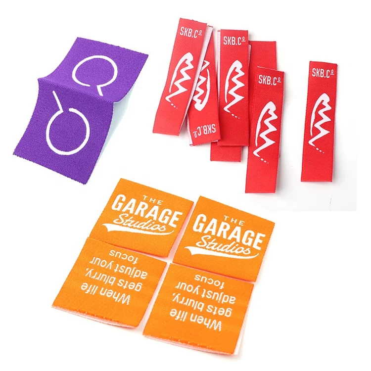 Low MOQ International Custom Brand Stick Iron on Fabric Appliques Color Woven Patch Labels for Beanies