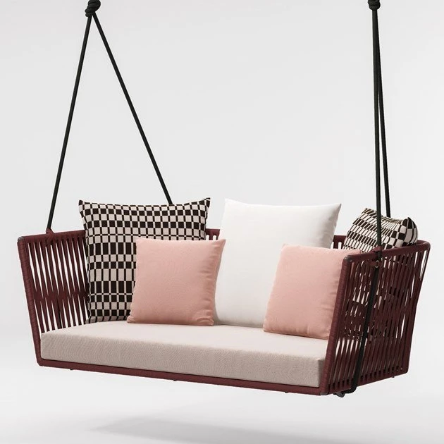 Hotel furniture outdoor wicker hanging  swing chair
