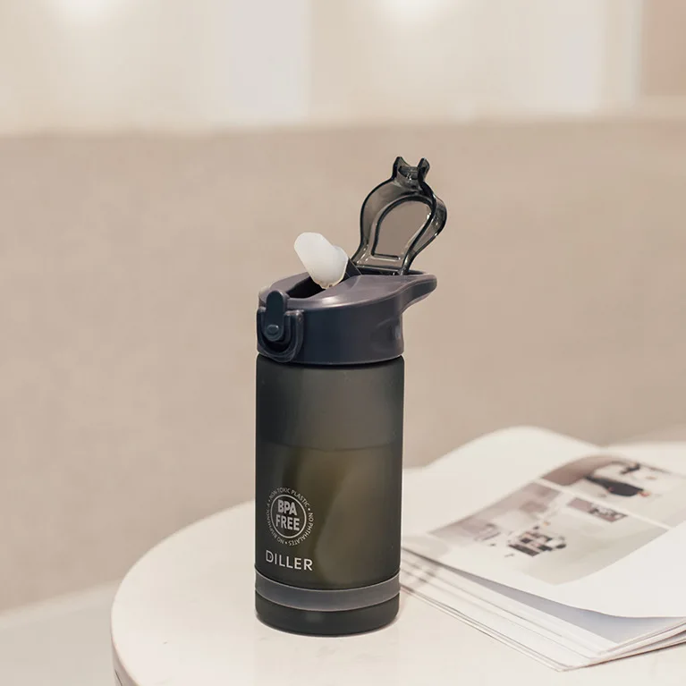 Wholesale Bag Tritan Recycled bpa free Motivational Plastic Water Bottle Black