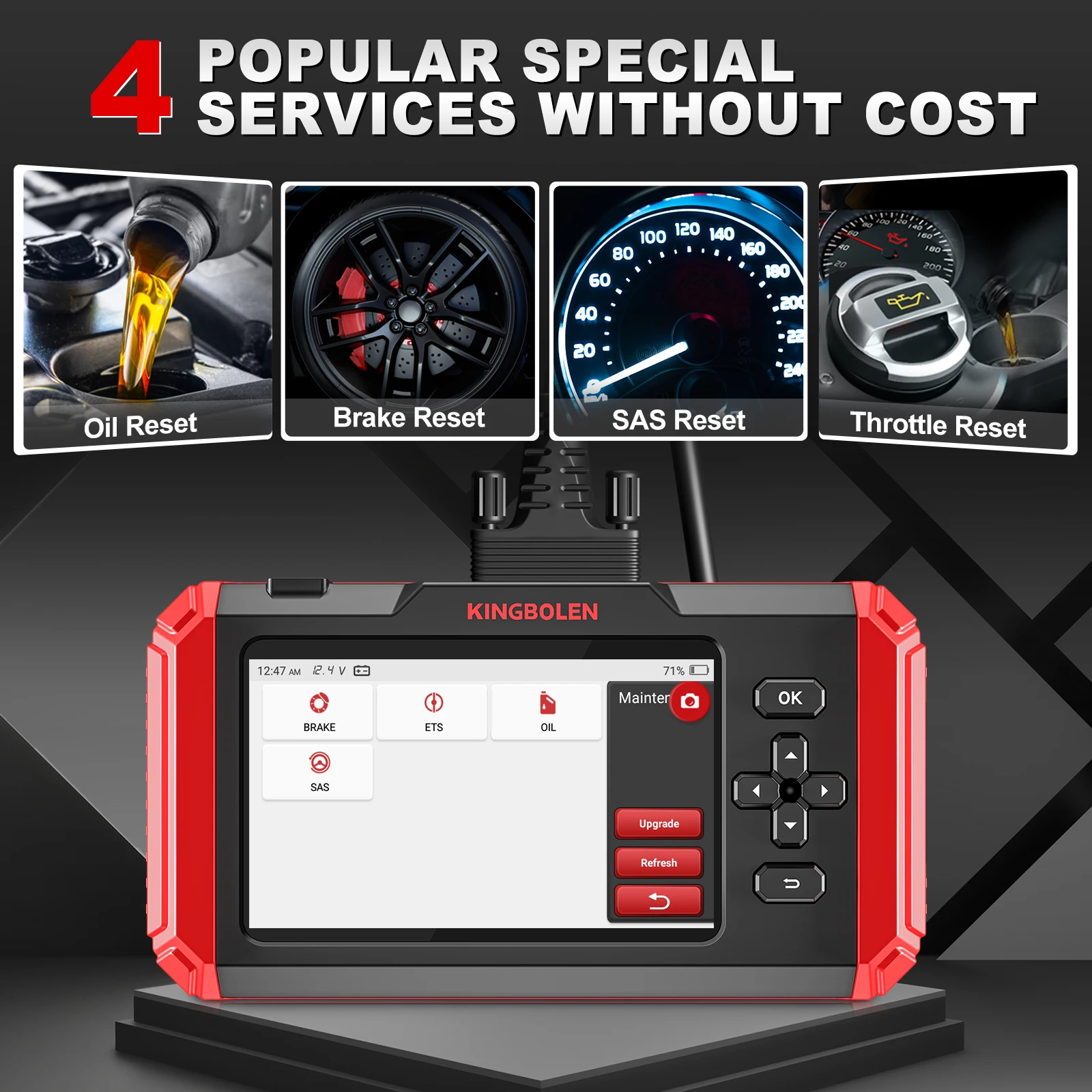 Kingbolen S500 автомобильный диагностический инструмент OBD2 с 4 системами ABS SRS ECM TCM PK CRP123X