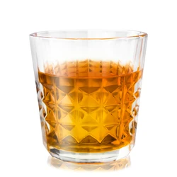 Amazon Hot Selling Custom Logo Exquisite Ribbed Water Glass Cup Whisky Glasses Whisky Tumbler Glassware