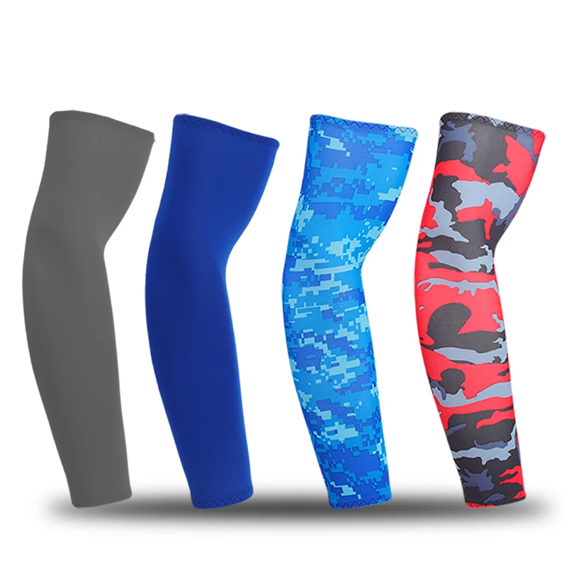 Camouflage Quick Dry Elastic Ice Pop Uv Protection Cool Running Arm Sport Elastic Oversleeve Men Women Arm Sleeves For Cycling