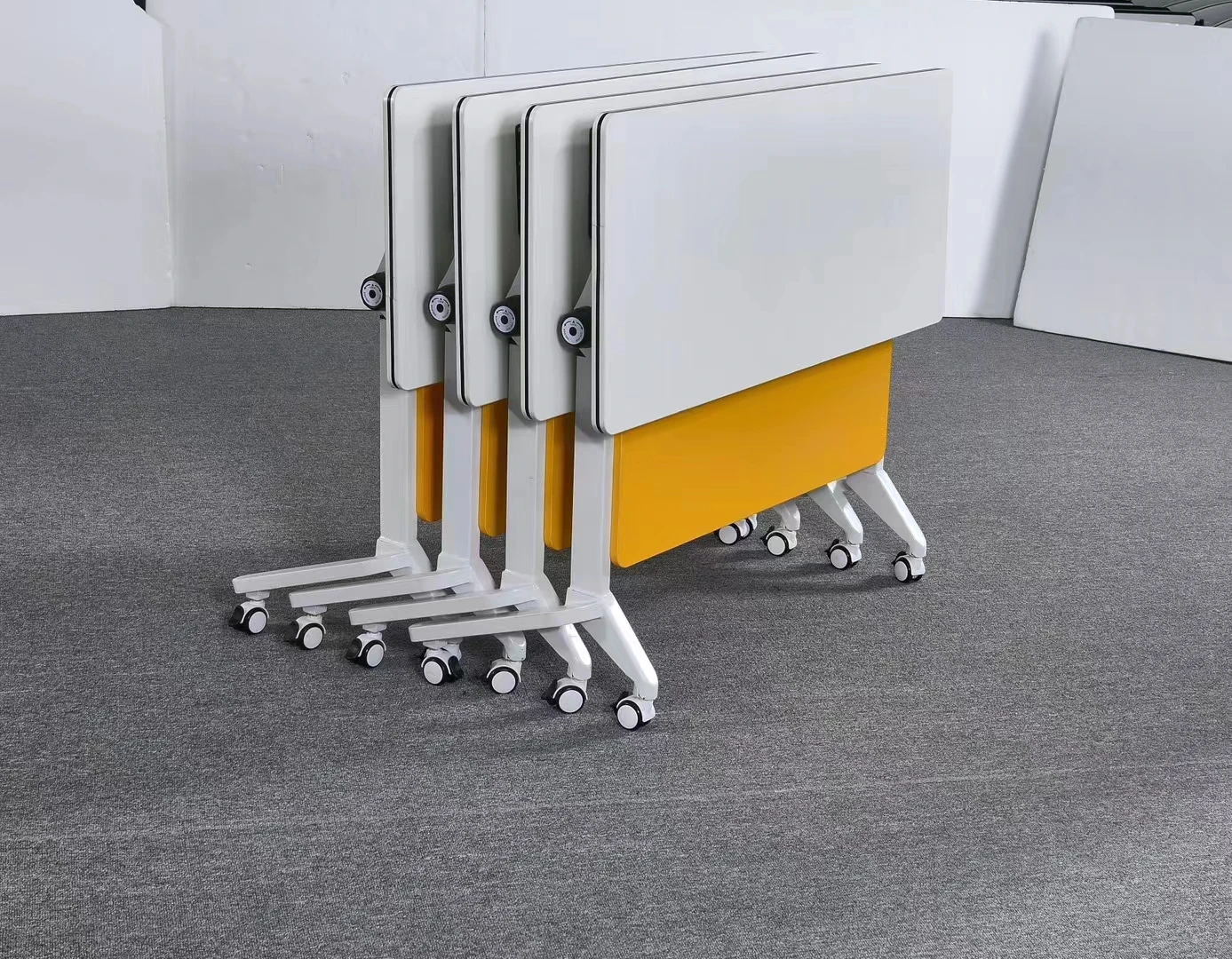Office Foldable Conference Table Furniture Manufacturers Meeting Training Table Folding Table Desk With Wheels
