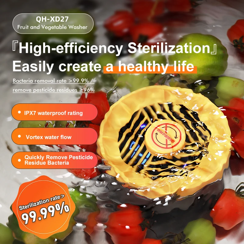Kitchen Fruit and vegetable washing machine wireless portable disinfection small household appliances purification machine