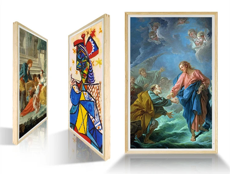 21.5' Black wooden photo Large size wifi full hd 1080P NFT lcd electronic art digital photo frame with remote control functions