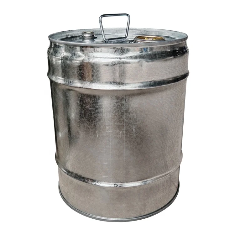 Steel Barrel Galvanized Oil Bucket Metal 25 Liter Recyclable Drum Pail With Handle For Gasoline