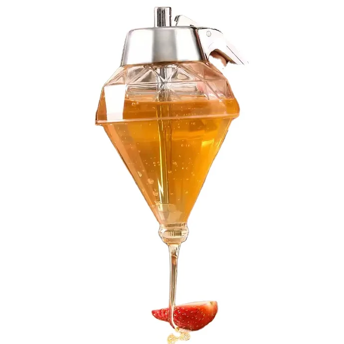 Bocheng Home Kitchen Accessories Baking Honey And Syrup Bottle Pot Dispenser With Stand Non-Drip Dispenser