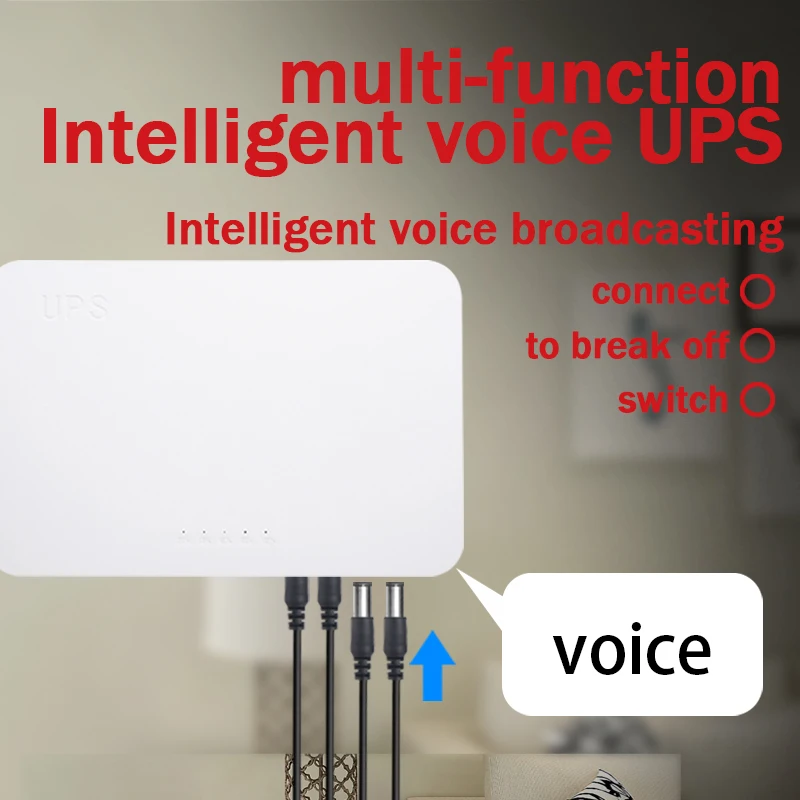 Мини-онлайн ИБП с литиевой батареей 24 Вт однофазный светодиодный дисплей для Wi-Fi маршрутизатора молниеносной защитой от 5 В до