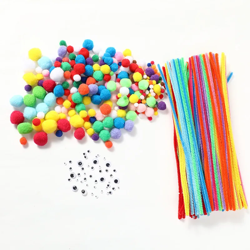 Factory Supplies DIY Arts and Crafts handmade Chenille Stems pompom  googly eyes for kids diy set