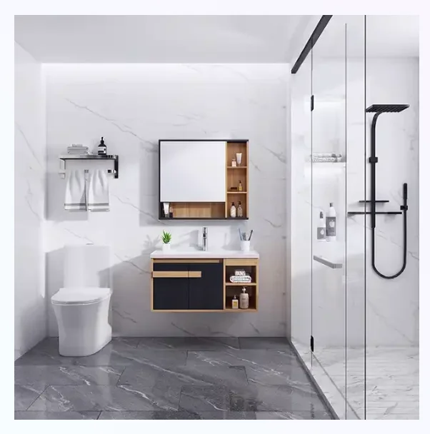 Multi-functional Smart Assembled Bathroom Vanity Cabinet Ceramic Counter Top Mirror Cabinet