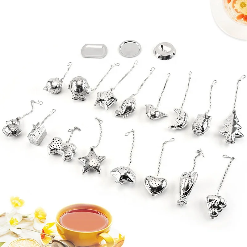 High Quality Tea Filter 304 Stainless Steel Tea Strainer With Saucer Chain