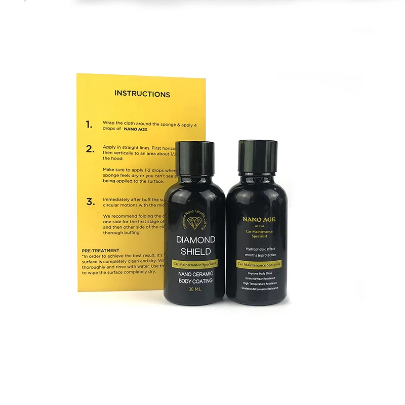 Diamond Nano Ceramic Coating Kit-High Gloss 9H Hardness Nano Liquid Glass Hydrophobic Coating Anti-Scratch Anti-fading