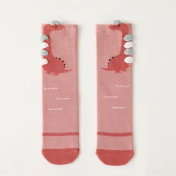New manufacturer winter cute cartoon dinosaur cotton baby tights knee high socks girl