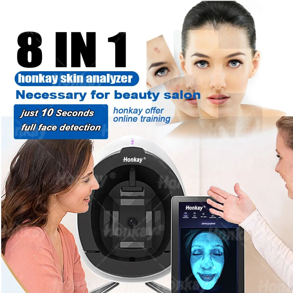 HONKAY full face 36 MILLION HD 3d analyser skin tester scanner magic skin analysis machine moisture facial skin analyzer