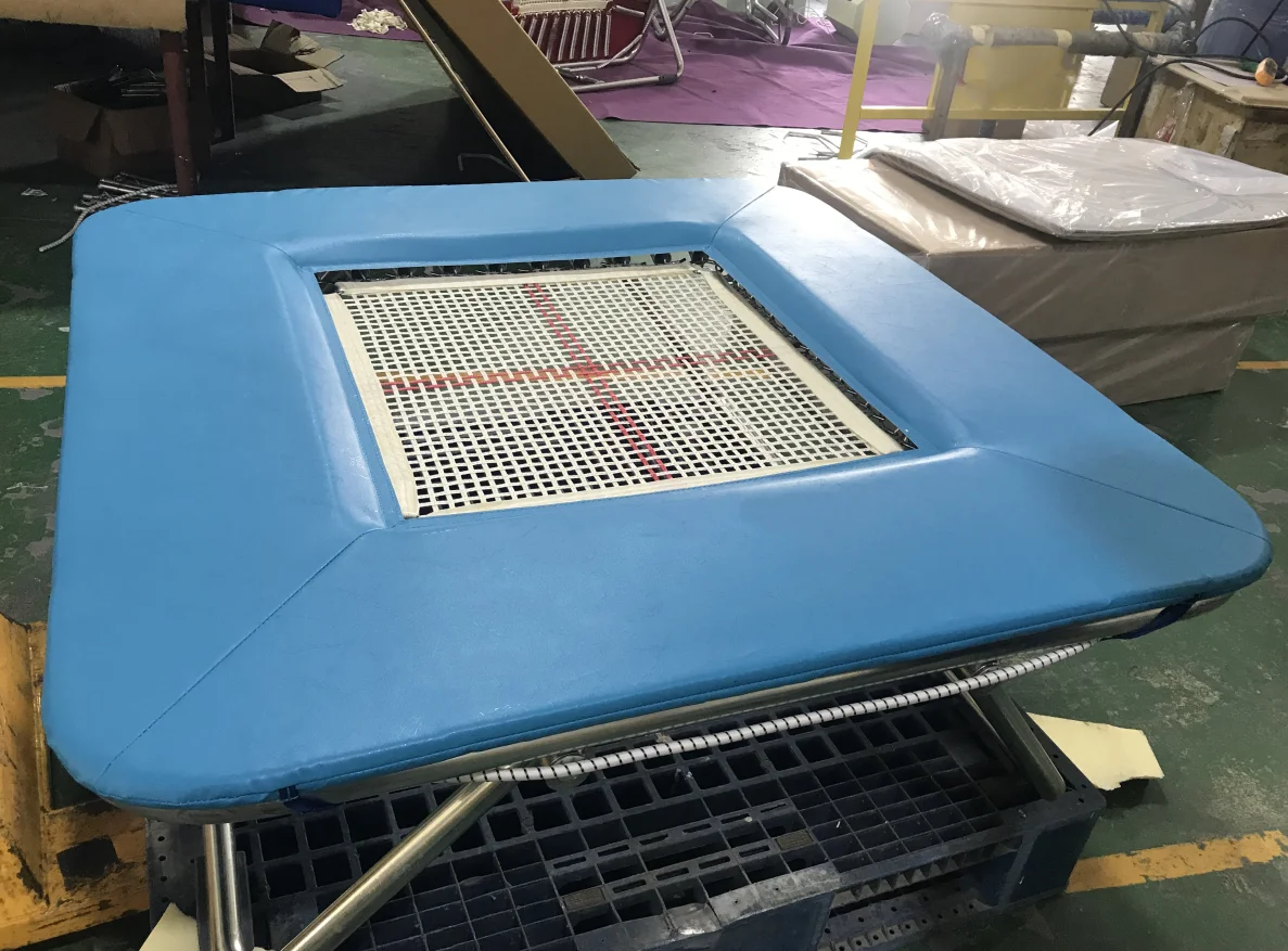 GAOHAO gymnastic mini trampoline for kids square trampoline foldable strong nylon net safety pad gym and acrobatics use