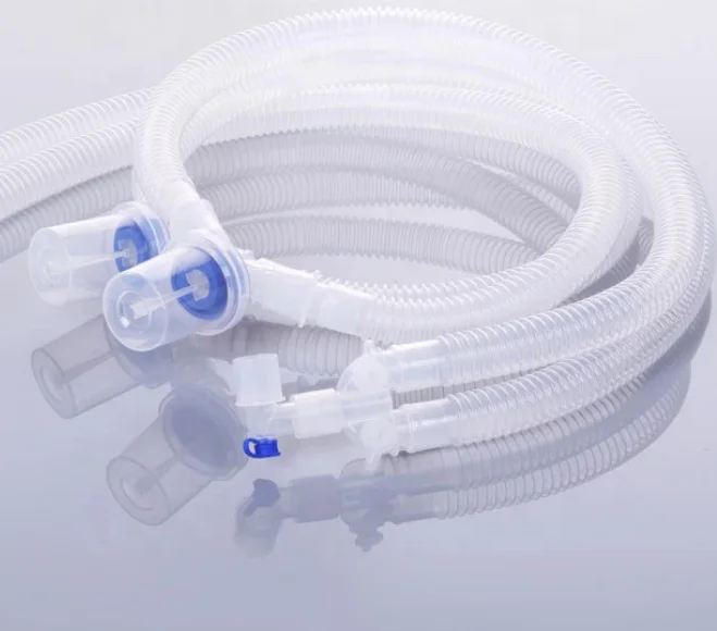 Medical Consumables Anesthesia Breathing Circuit Tube Breathing Machine EVA Silicone Corrugated Hose