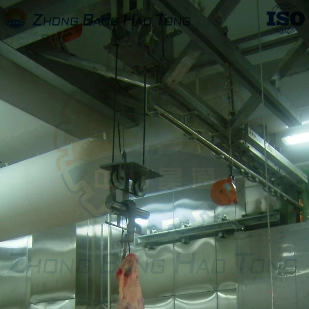 Lifting machine for cattle abattoir plant