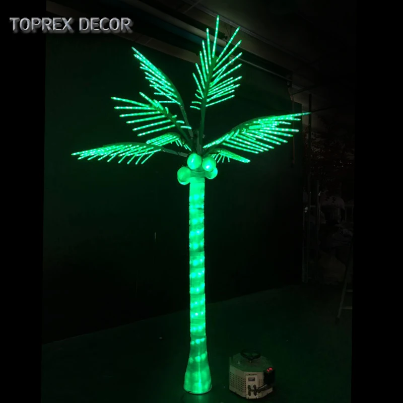 Outdoor 3m 4m 5m 6m landscape led lighted coconut palm tree lamps lights for surpise party