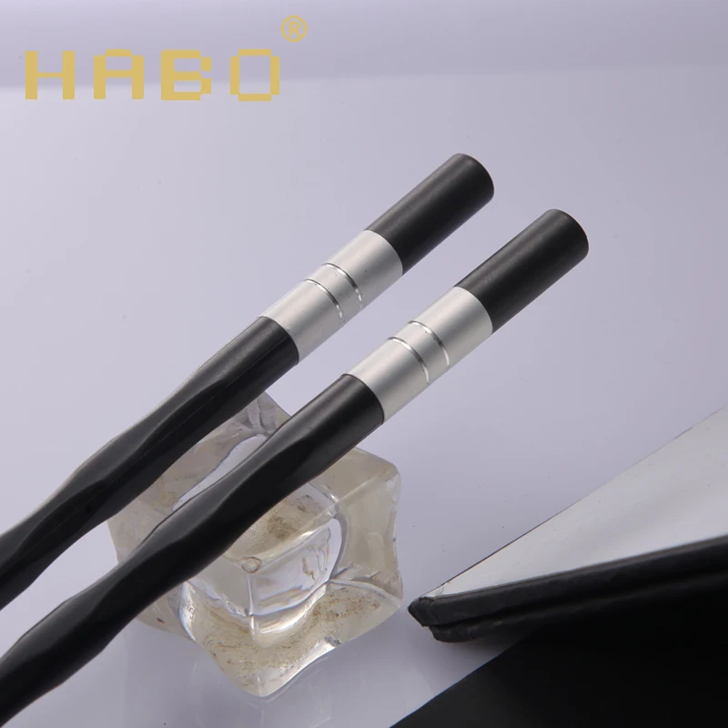 HABO hotel houseware antibacterial anti-mould fiberglass luxuriant easy to clean 2021 new ripple ring chopstick for gift box SGS