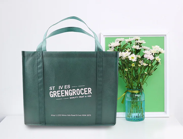 Eco friendly custom shopping bag strong reusable non woven grocery spunbond bag