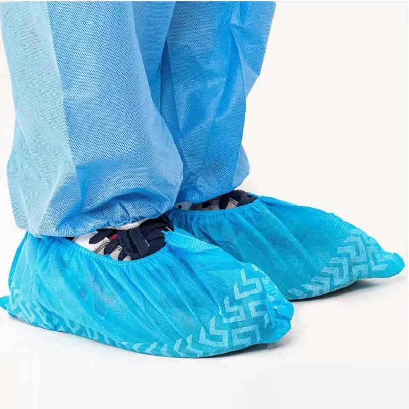 Custom Logo PPE Safety Printed Surgical Cleanroom Lab Medical Anti Slip Non-Woven PP Disposable Shoe Cover