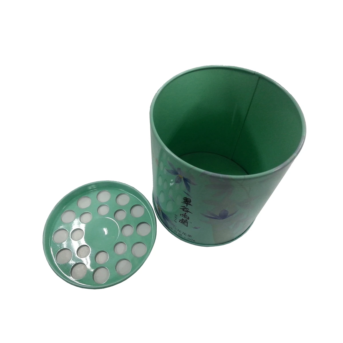 Металлическая жестяная банка с двойной крышкой