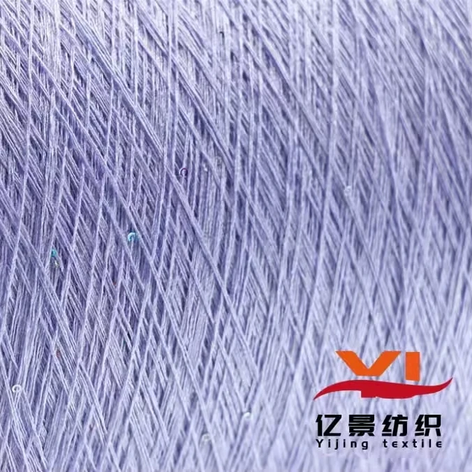 30S/2 mercerized pearl yarn 99% viscose 1% polyester sequin blended yarn suitable for knitting sweaters