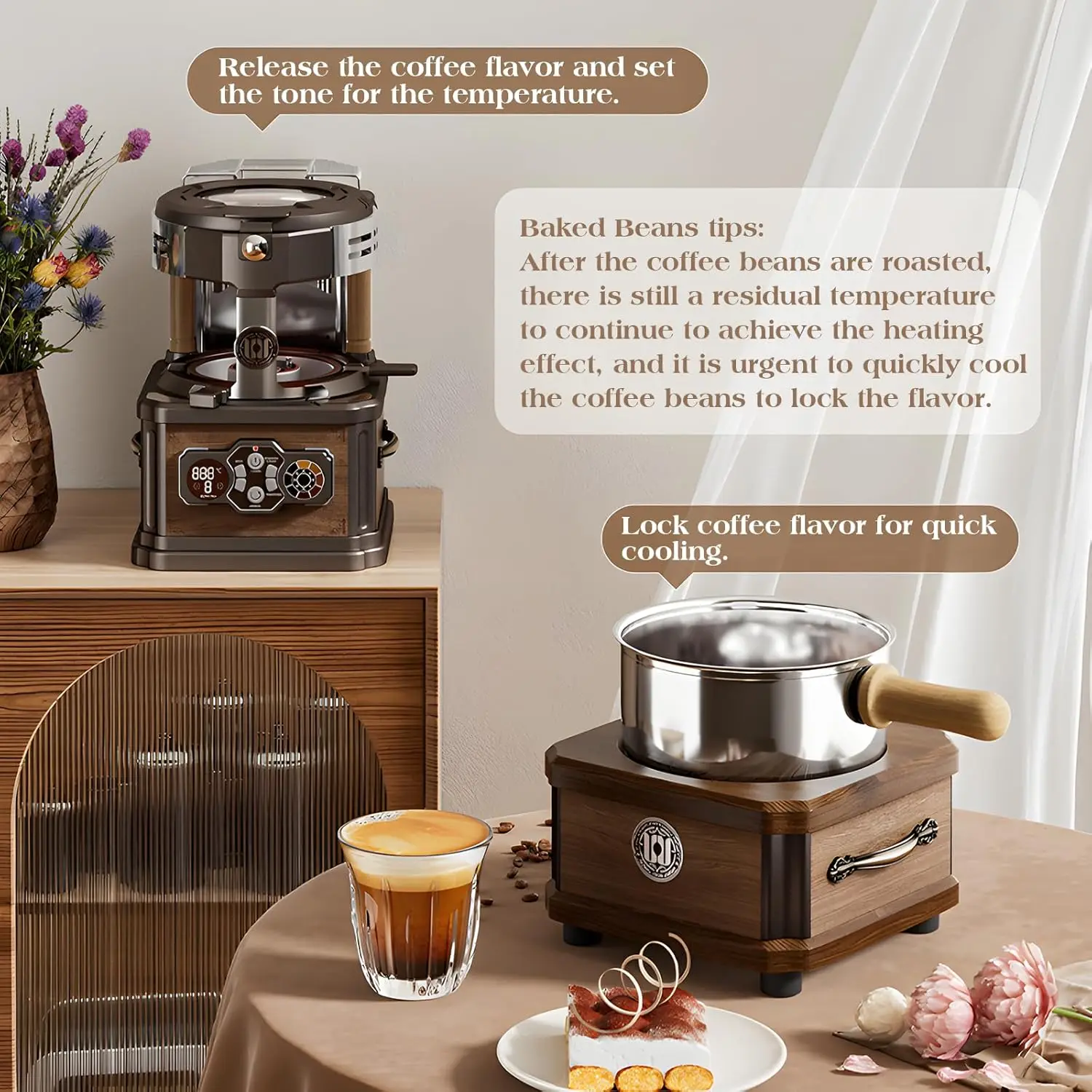 Electric Coffe Roaster Home Coffee Bean Roaster Temperature Control Coffee Roasting Machines Roaster Coffee Machine