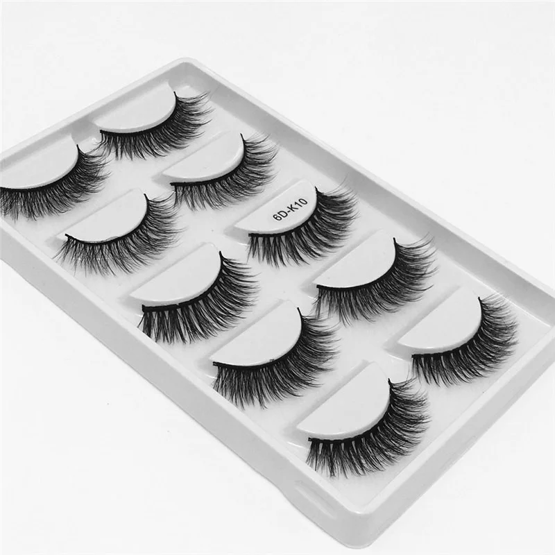 Wholesale Cheap Price Lashes 5 Pairs Synthetic Hair Premium Silk False Eyelash packaging box 5 pairs faux mink eyelashes