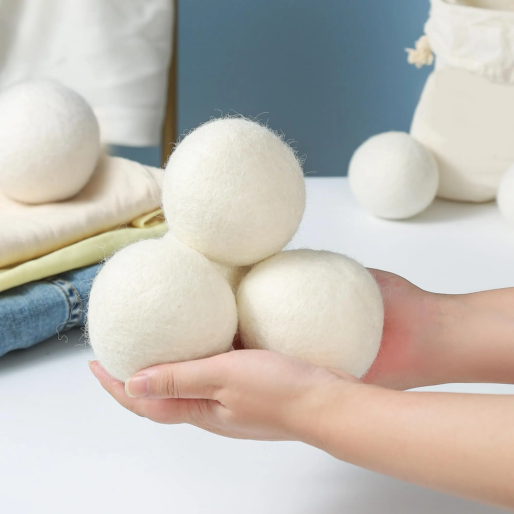 6-Pack Dryer Ball Top Seller Products New Trending in USA Private Label Gray White Wool