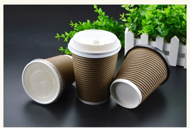 12 ounce ripple 3 ply disposable insulated double wall paper cup with good quality and factory price