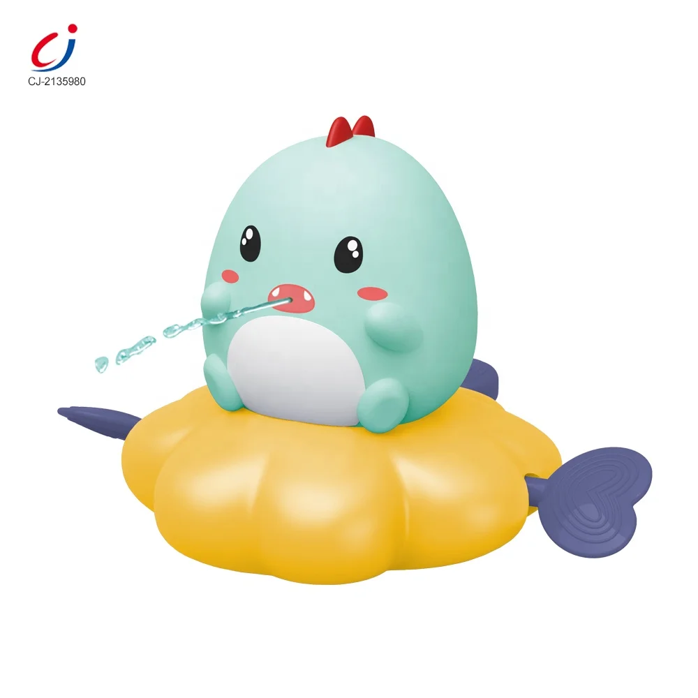 2021 Popular Swimming Shower Squeeze Spray Water Floating Bath Kids Bathtub Toy Pull Line Wind Up Tub Toys For