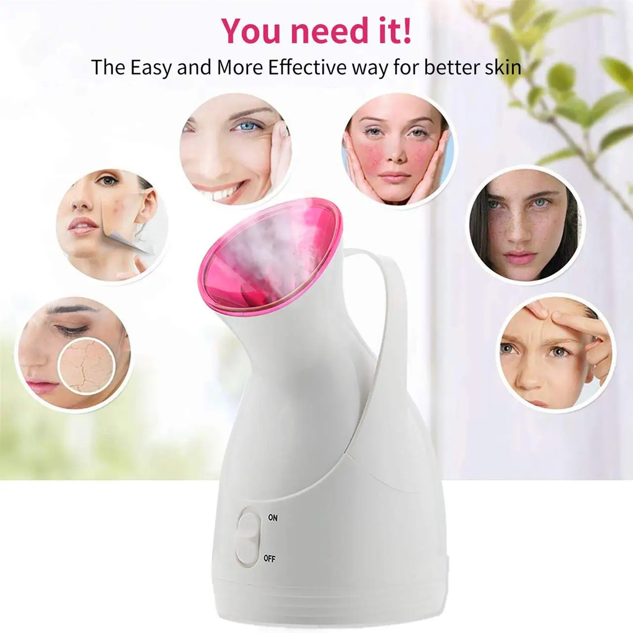 UV light Nano Facial Steamer, Upgraded Nano Ionic Face Steamer