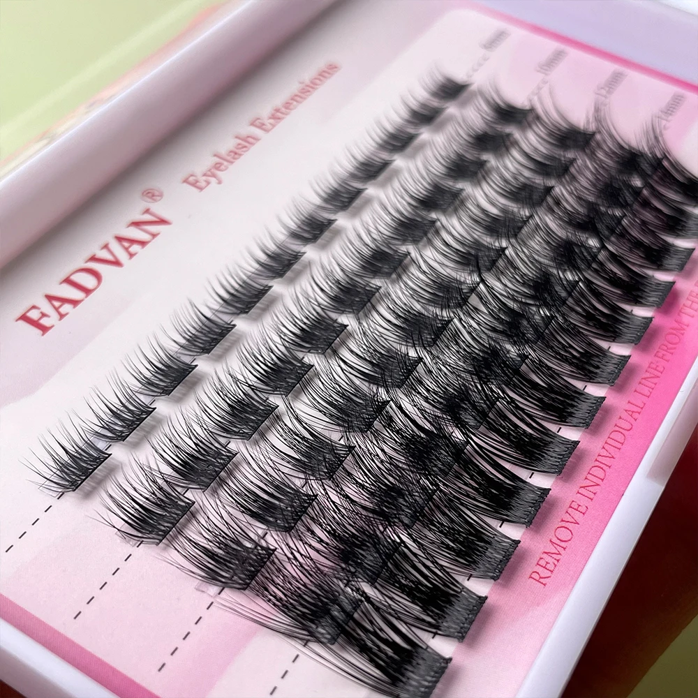 New Design Wholesale Diy Eyelash Extension Handmade Cluster Lash Self Grafting Fadvan Soft Fluffy Segmented Eyelash Trays