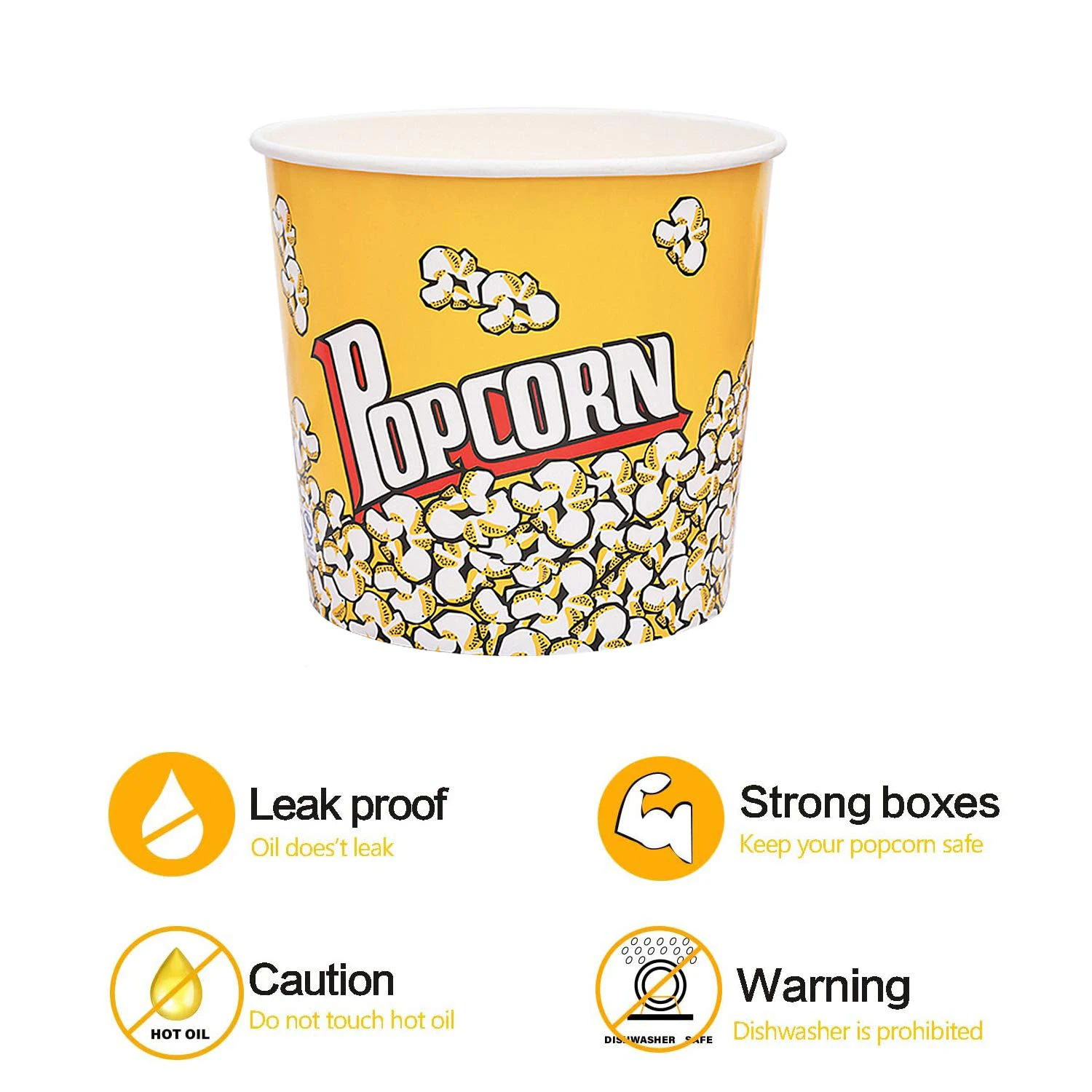wholesale custom disposable paper popcorn buckets popcorn branded paper cups bowls bucket for popcorn