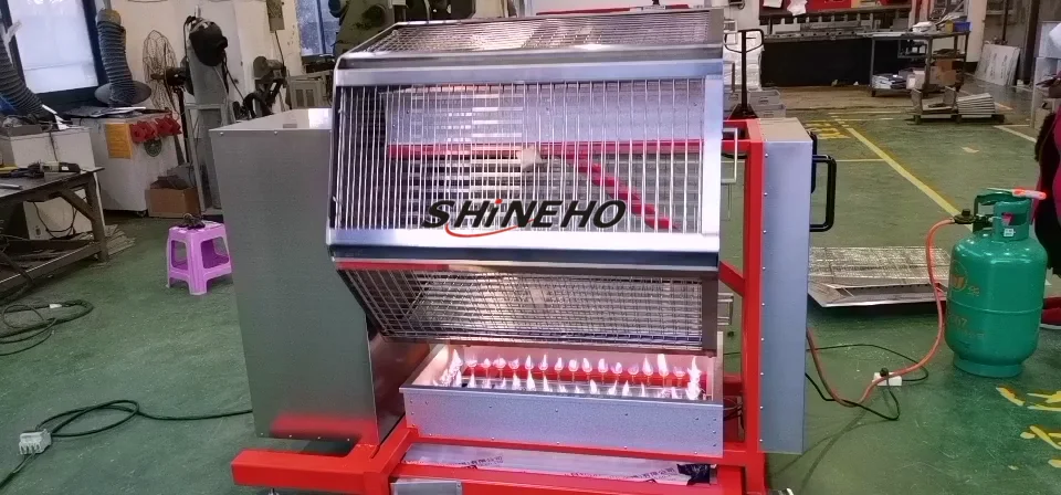 Коммерческий большой газовый и угольный гриль для