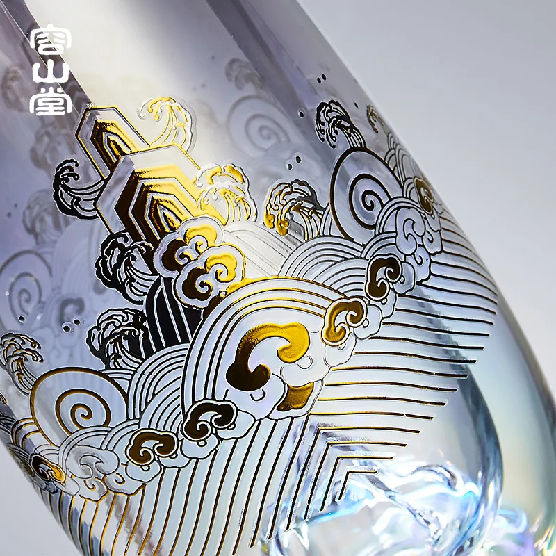  Rongshantang gold and silver firing glass large heat resistant snow mountain green tea cup household juice Chinese